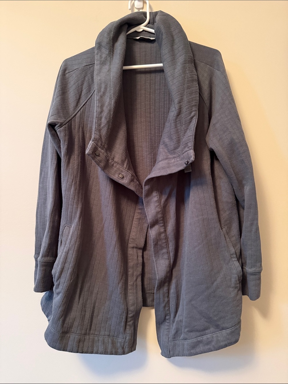 Women's Open Front Shawl Collar Trench Coat - Gray
